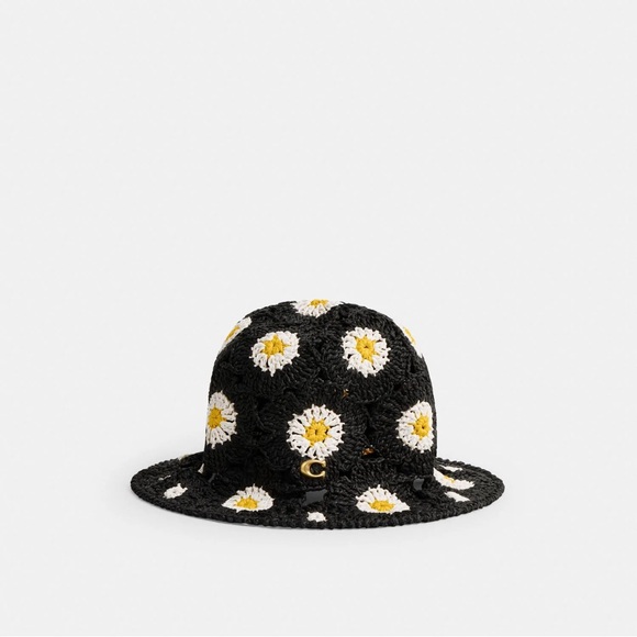 New Coach Daisy Crochet Bucket Hat Size XS/S - Picture 1 of 11